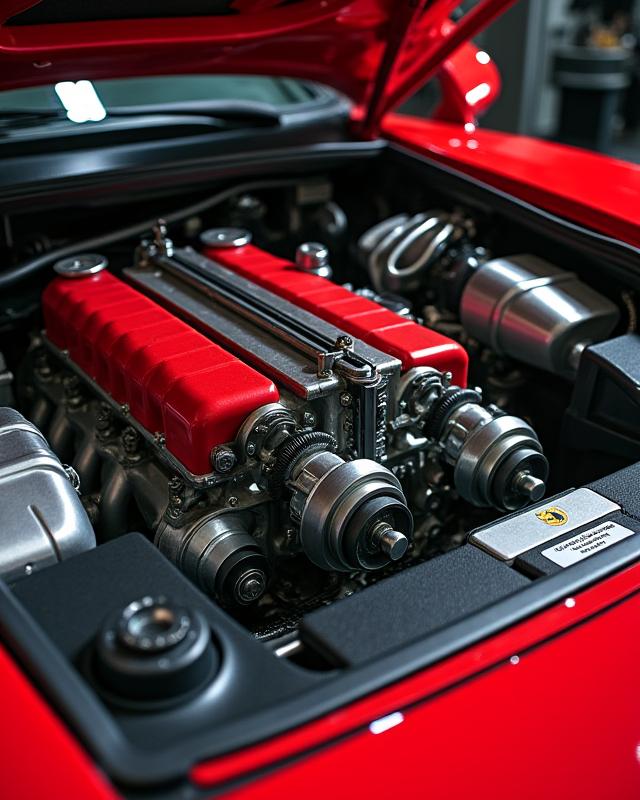 Moteur de Ferrari F40 en cours de tuning de performance
