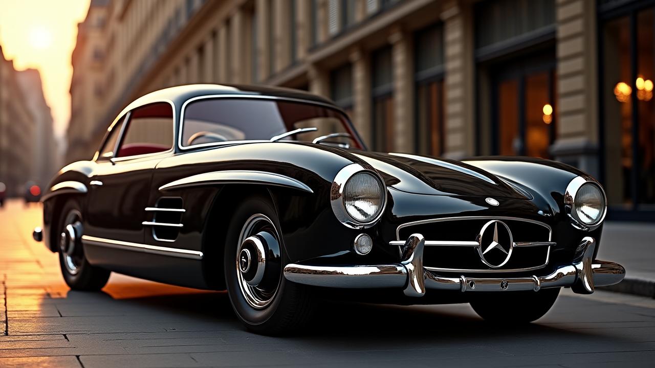 Vue emblématique sur une voiture de luxe finement détaillée