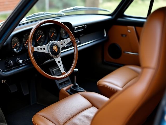 Détailing intérieur d'une Porsche classique