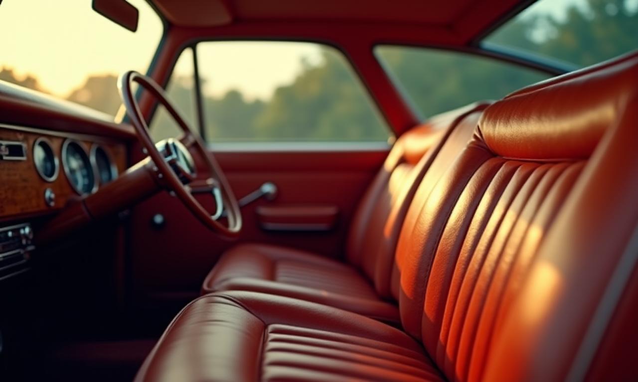Intérieur de voiture de luxe avec des détails soignés